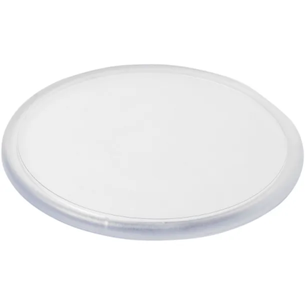 Ellison round plastic coaster with paper insert - Unbranded White