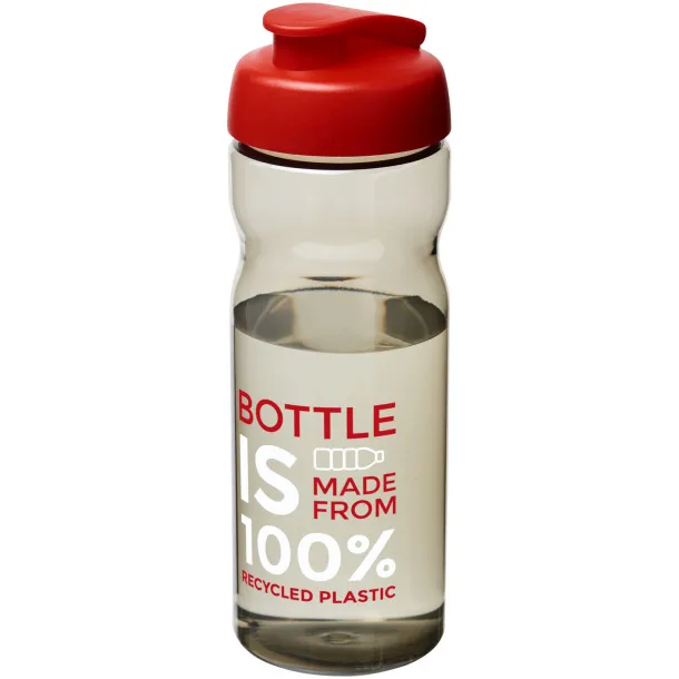 H2O Eco 650 ml flip lid sport bottle Charcoal Red