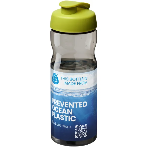 H2O Eco sportska boca s automatskim poklopcem, 650 ml Ugljen Limeta zelena