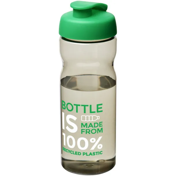 H2O Eco 650 ml flip lid sport bottle Charcoal Transparent green