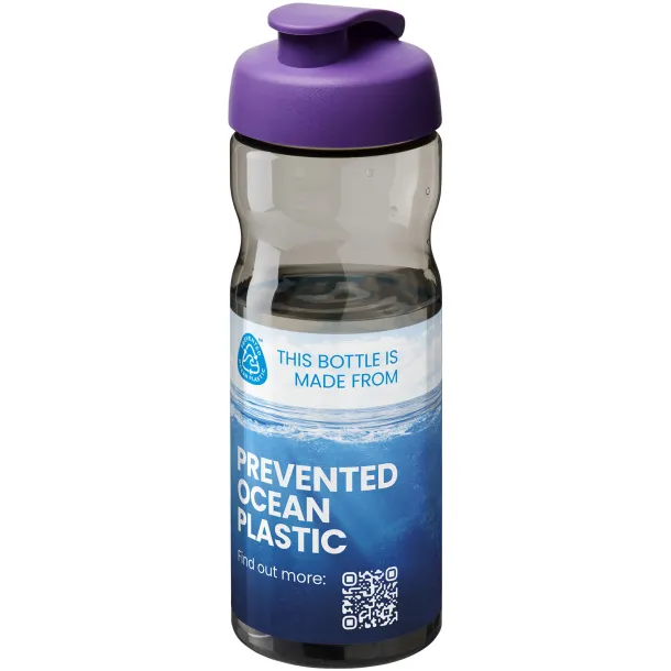 H2O Eco 650 ml flip lid sport bottle Charcoal Purple