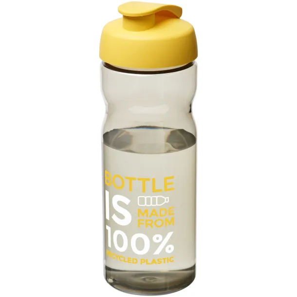 H2O Eco 650 ml flip lid sport bottle Charcoal Yellow