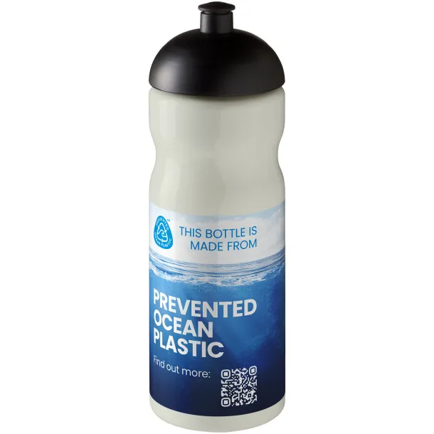 H2O Eco sportska boca s okruglim poklopcem, 650 ml Ivory white Crna