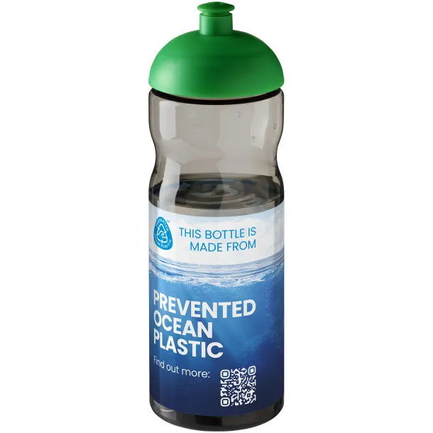 H2O Eco sportska boca s okruglim poklopcem, 650 ml Ugljen Transparent green