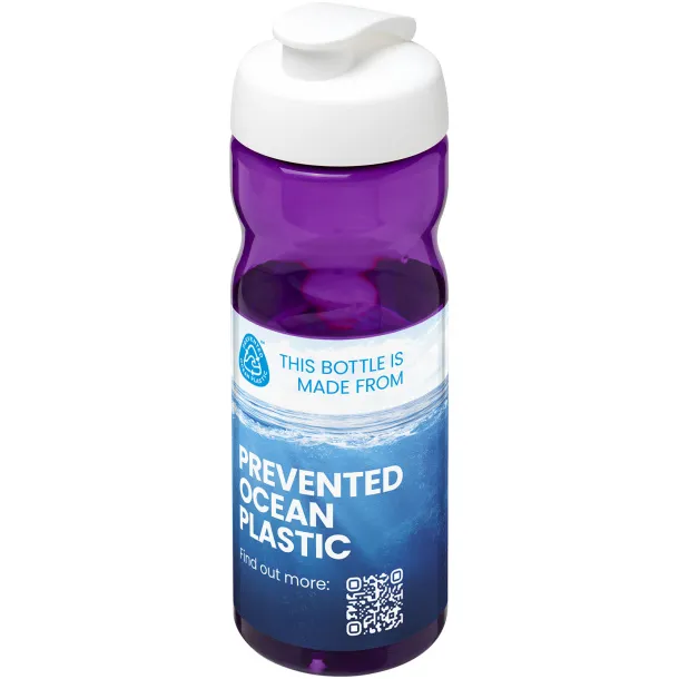 H2O Eco 650 ml flip lid sport bottle Purple White