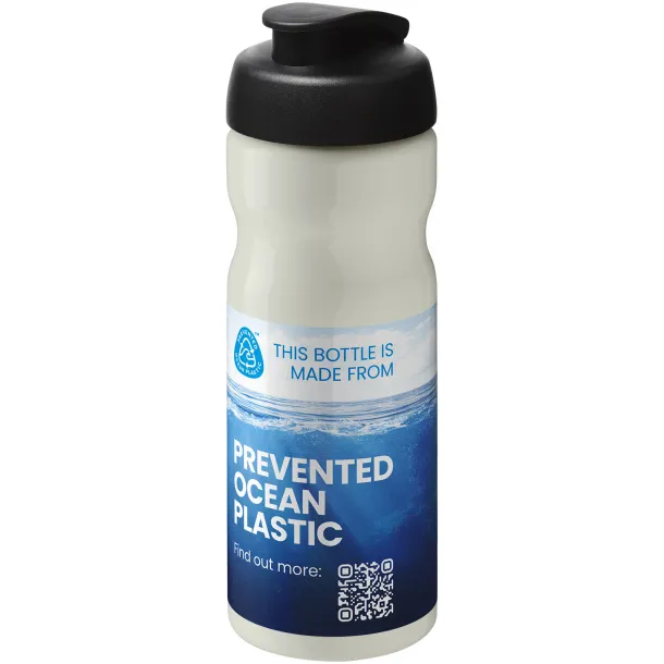 H2O Eco sportska boca s automatskim poklopcem, 650 ml Ivory white Crna