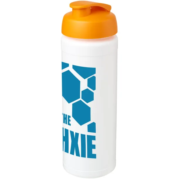 Baseline® Plus grip 750 ml flip lid sport bottle - Unbranded White Orange