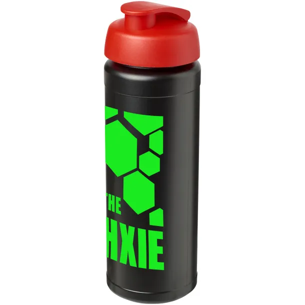 Baseline® Plus grip 750 ml flip lid sport bottle Solid black Red