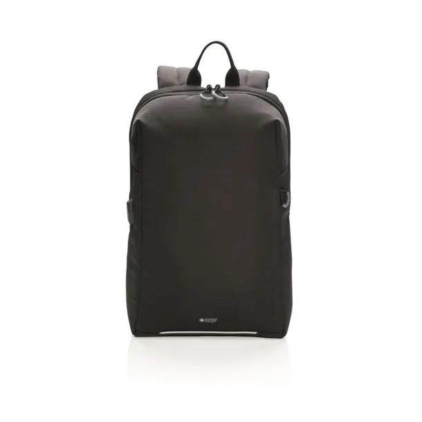  Swiss Peak AWARE™ RFID and USB laptop backpack - Swiss Peak Black 