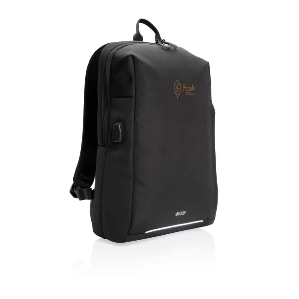  Swiss Peak AWARE™ RFID i USB ruksak za laptop, 15,6" - Swiss Peak Crna