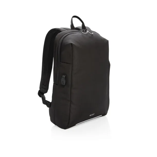  Swiss Peak AWARE™ RFID i USB ruksak za laptop, 15,6" - Swiss Peak Crna