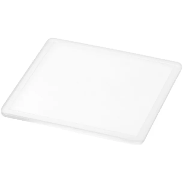 Ellison square plastic coaster with paper insert - Unbranded White