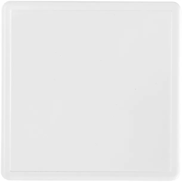 Ellison square plastic coaster with paper insert - Unbranded White