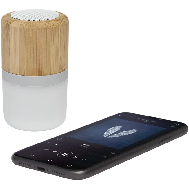 Aurea bamboo Bluetooth® speaker with light Natural