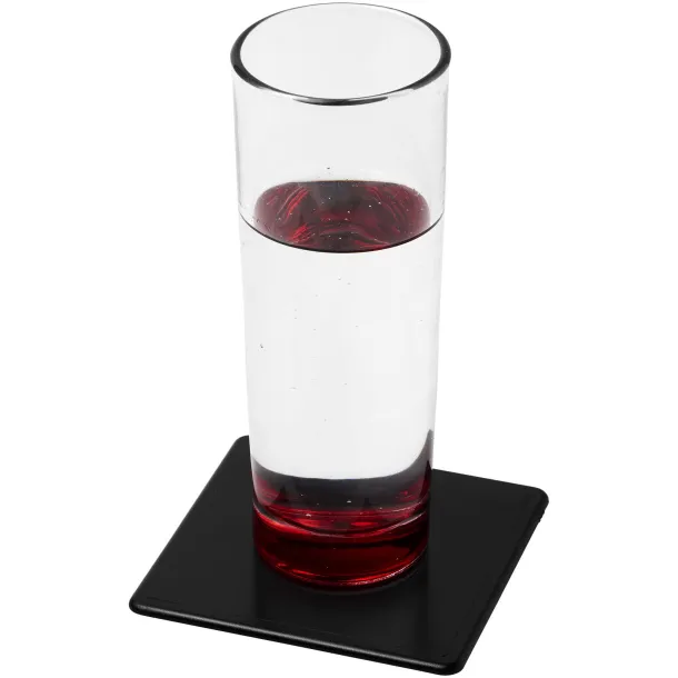 Terran square coaster with 100% recycled plastic Solid black