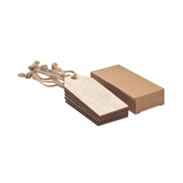 ETIBAM Set of 6 wooden gift tags Wood