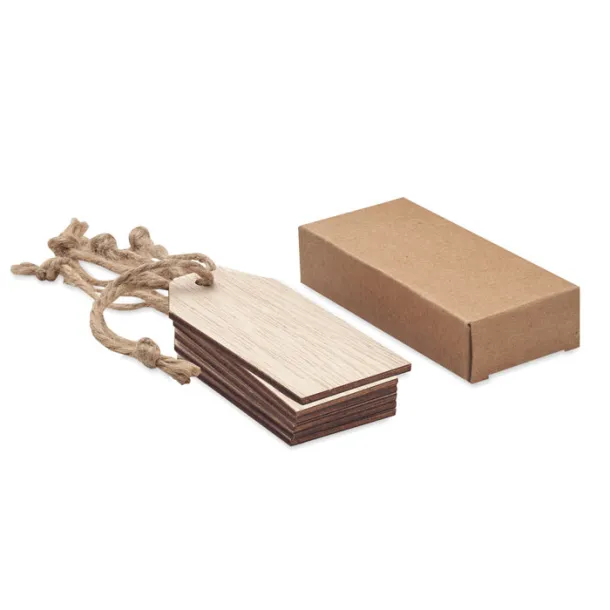 ETIBAM Set of 6 wooden gift tags Wood