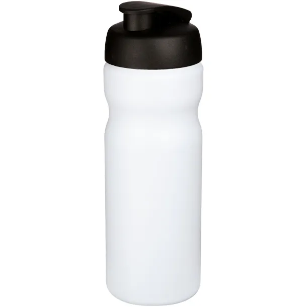 Baseline® Plus 650 ml flip lid sport bottle - Unbranded White Solid black