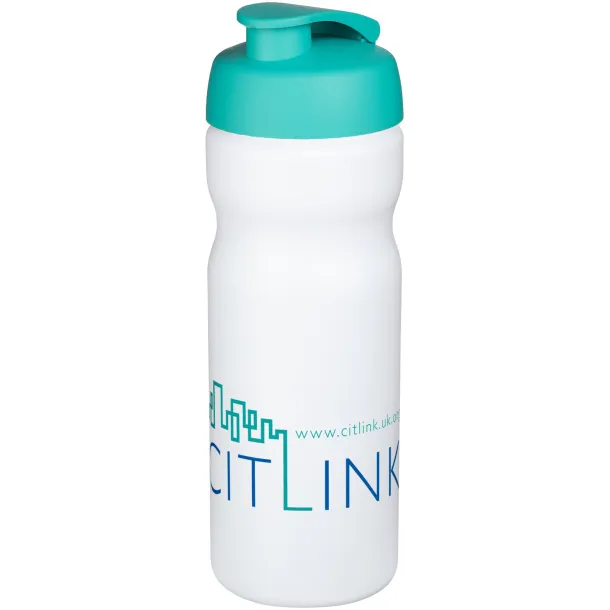 Baseline® Plus 650 ml flip lid sport bottle - Unbranded White Aqua