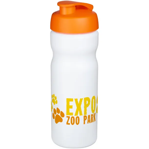 Baseline® Plus 650 ml flip lid sport bottle - Unbranded White Orange