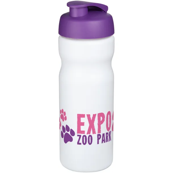 Baseline® Plus 650 ml flip lid sport bottle - Unbranded White Purple