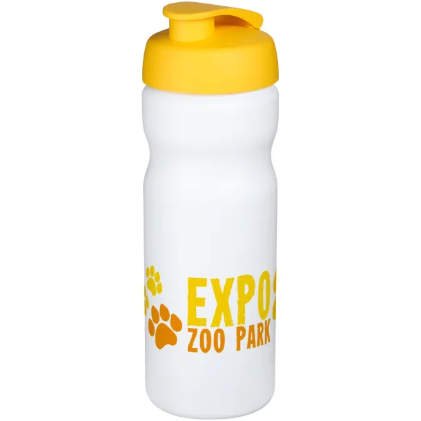 Baseline® Plus 650 ml flip lid sport bottle - Unbranded White Yellow