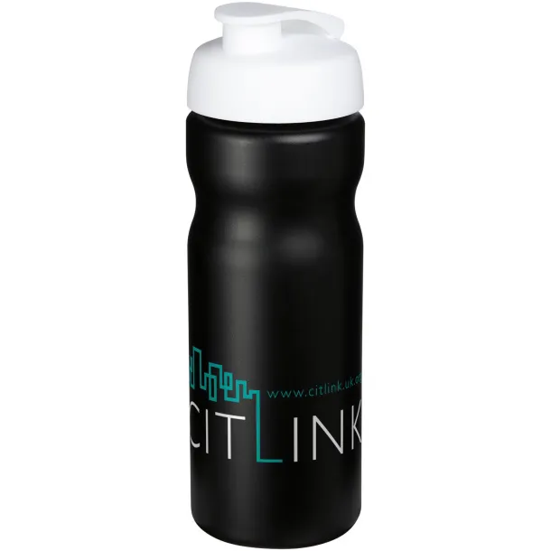 Baseline® Plus 650 ml flip lid sport bottle Solid black White