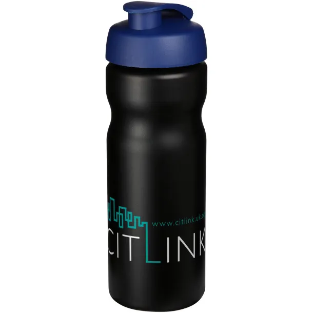 Baseline® Plus 650 ml flip lid sport bottle Solid black Blue