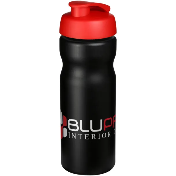 Baseline® Plus 650 ml flip lid sport bottle Solid black Red