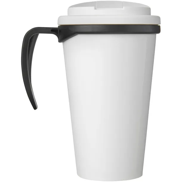 Brite-Americano Grande 350 ml mug with spill-proof lid Solid black White