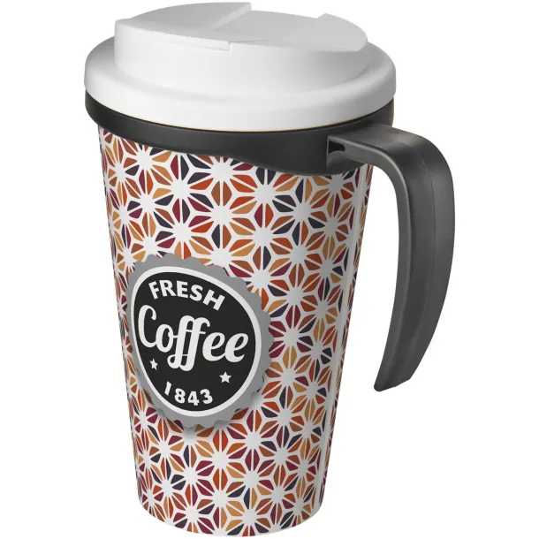 Brite-Americano Grande 350 ml mug with spill-proof lid Solid black White