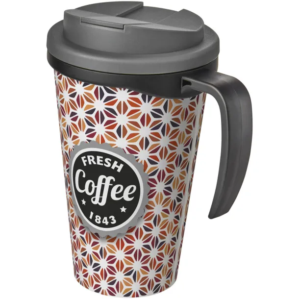 Brite-Americano Grande 350 ml mug with spill-proof lid Solid black Grey