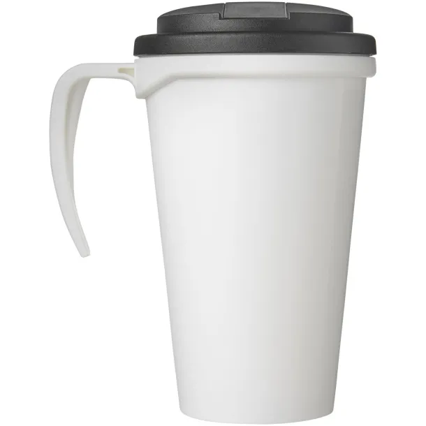 Brite-Americano Grande 350 ml mug with spill-proof lid - Unbranded White Solid black