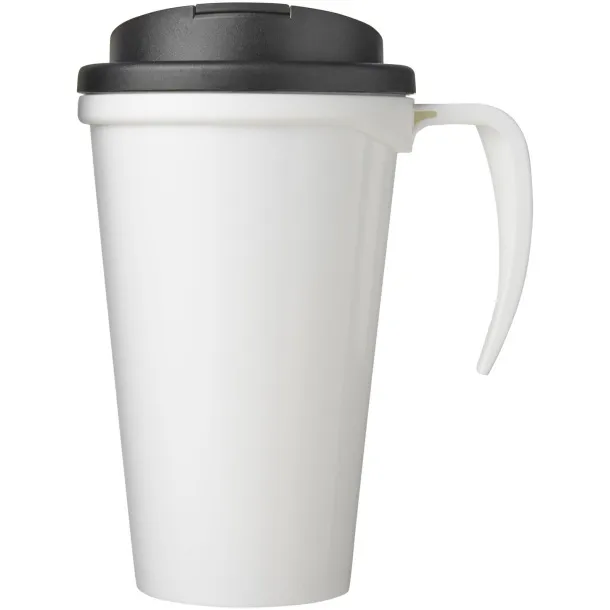 Brite-Americano Grande 350 ml mug with spill-proof lid - Unbranded White Solid black