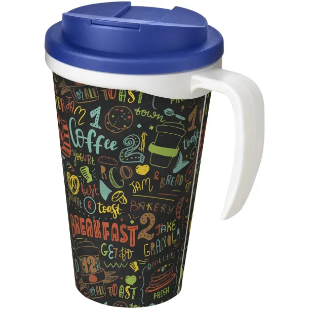 Brite-Americano Grande 350 ml mug with spill-proof lid - Unbranded White Blue