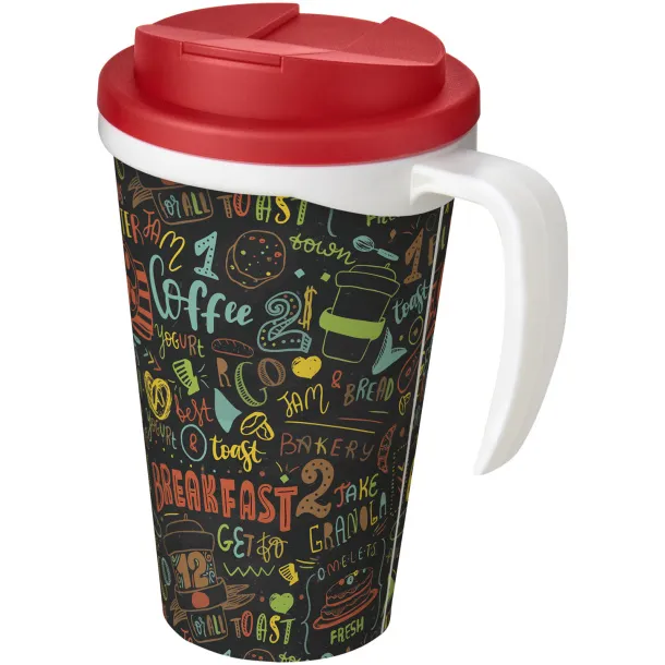 Brite-Americano Grande 350 ml mug with spill-proof lid - Unbranded White Red