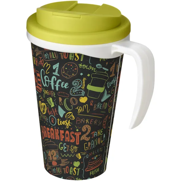 Brite-Americano Grande 350 ml mug with spill-proof lid - Unbranded White Lime