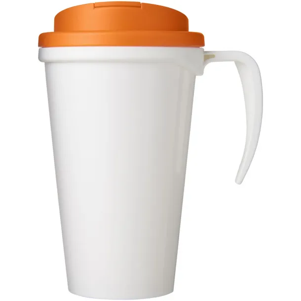 Brite-Americano Grande 350 ml mug with spill-proof lid - Unbranded White Orange