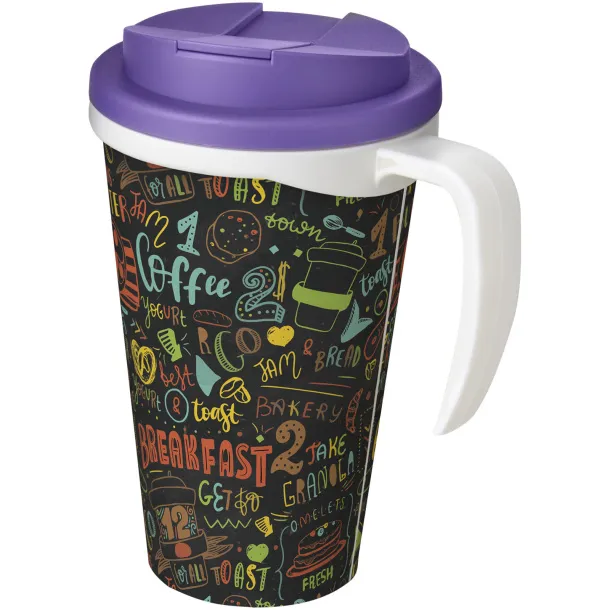 Brite-Americano Grande 350 ml mug with spill-proof lid - Unbranded White Purple