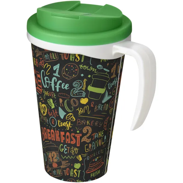 Brite-Americano Grande 350 ml mug with spill-proof lid - Unbranded White Green