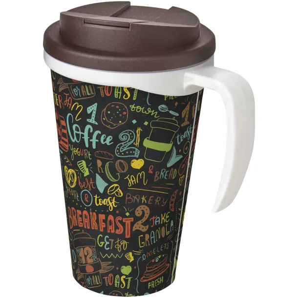 Brite-Americano Grande 350 ml mug with spill-proof lid - Unbranded White Brown