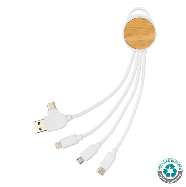  RCS recycled plastic Ontario 6-in-1 round cable - XD Collection White 