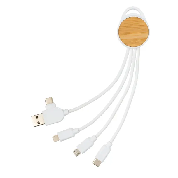  RCS recycled plastic Ontario 6-in-1 round cable - XD Collection White 