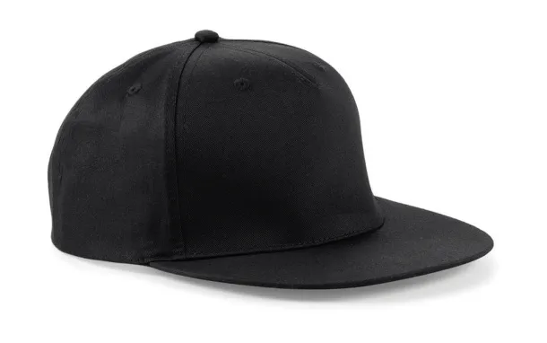  5 Panel Snapback Rapper Cap - Beechfield Black