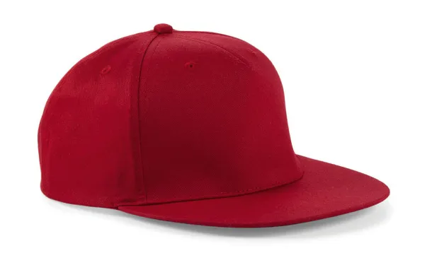  5 Panel Snapback Rapper Cap - Beechfield Classic Red