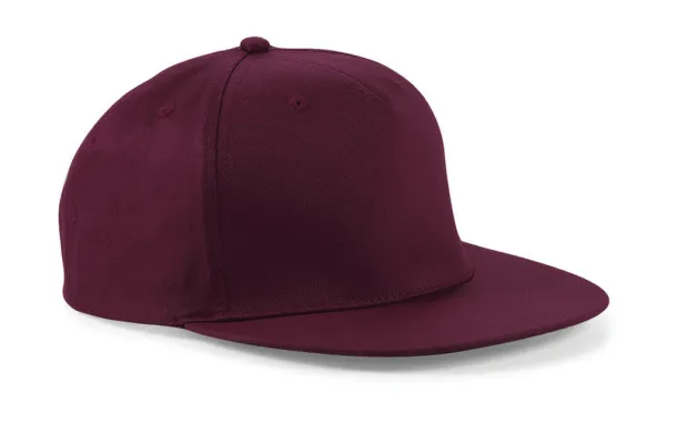  5 Panel Snapback Rapper Cap - Beechfield Burgundy