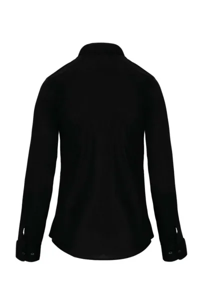  LADIES' LONG-SLEEVED MANDARIN COLLAR SHIRT - Kariban Black