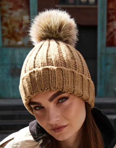  Fur Pop Pom Chunky Beanie - Beechfield