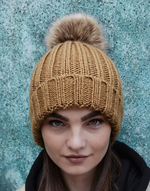  Fur Pop Pom Chunky Beanie - Beechfield