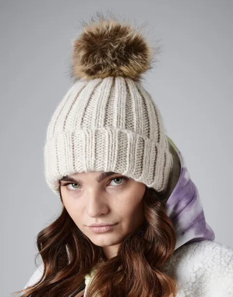  Fur Pop Pom Chunky Beanie - Beechfield